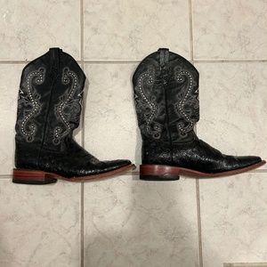 Ferrini Leather Cowboy Boots BLACK